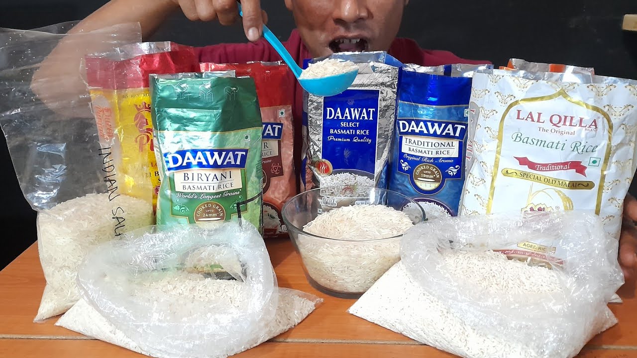 Suapan full centong||asmr raw rice eating sounds||makan beras mentah sepuluh macam||raw rice eating|