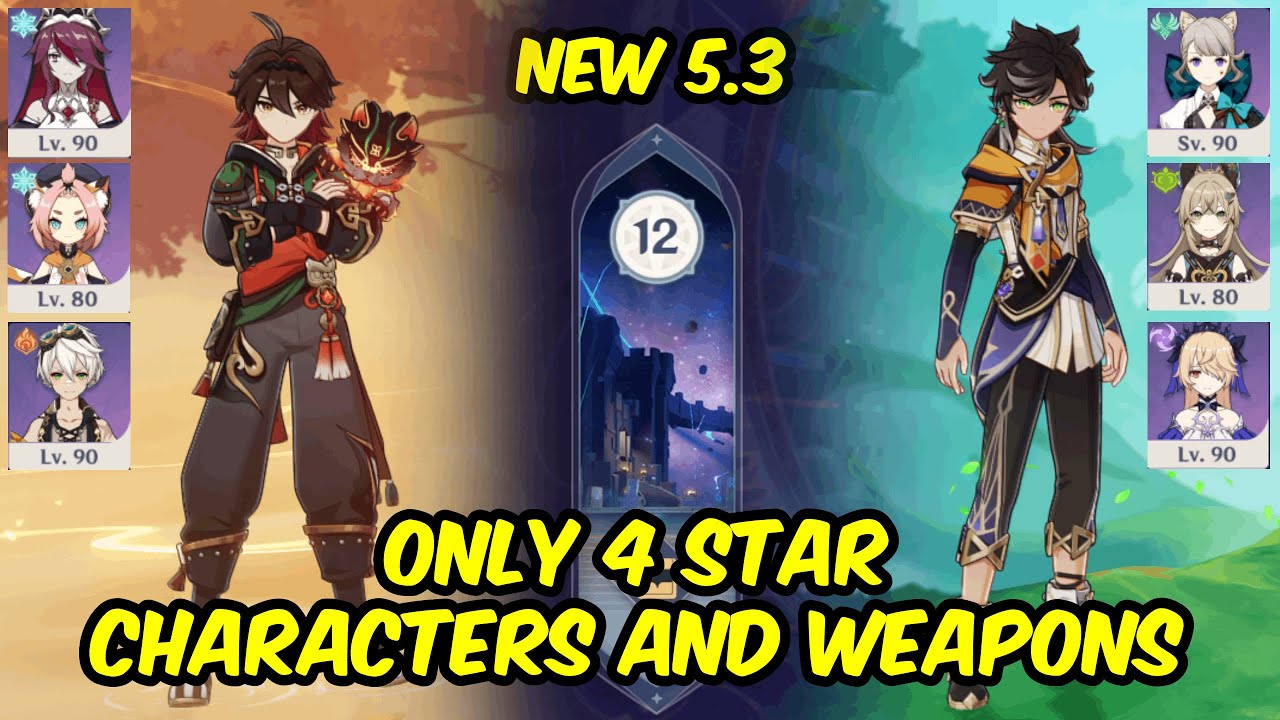NEW 5.3 ABYSS - Only 4 Star Characters & Weapons - Gaming Melt & Sethos Aggravate - Genshin Impact