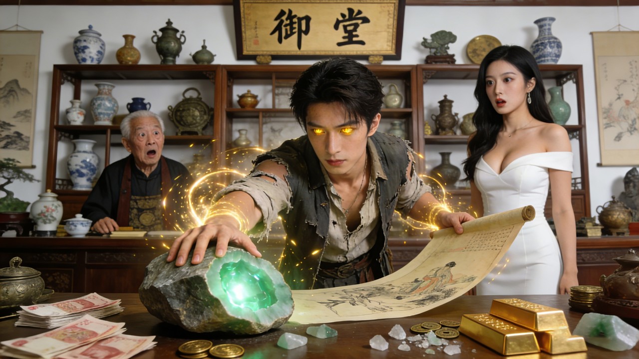 外賣窮小子被拜金女當眾羞辱成笑話，誰知他隨手一看就切出頂級翡翠，女總裁當場獻出純陰之體拜金女直接傻眼！ZYDJ