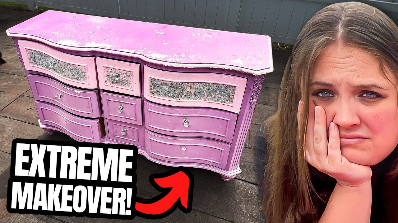 This dresser needs a MAKE-UNDER?! Can I make it beautiful? The Ugly Duckling Challenge 🦆