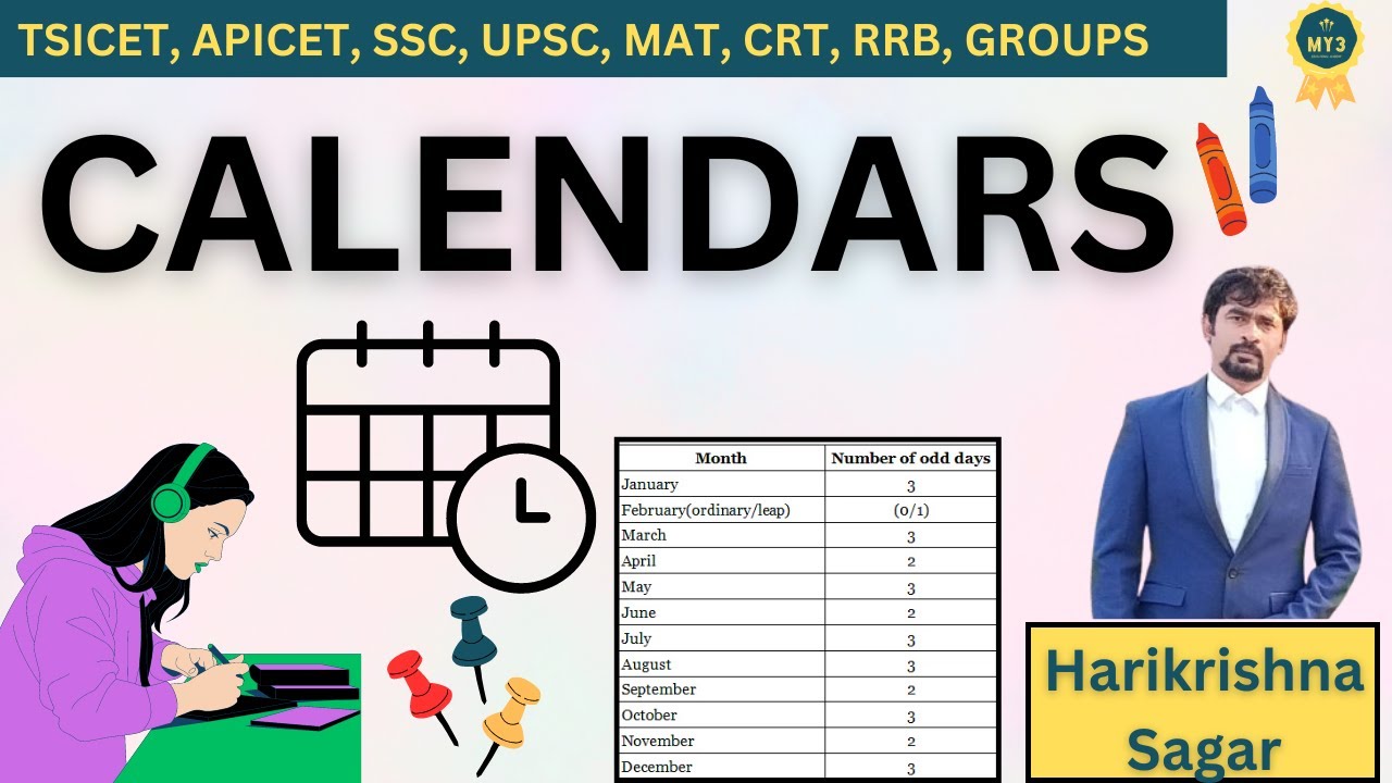CALENDER REASONING TRICKS BY HARIKRISHNA SAGAR |MY3 EDUCATION |APICET,TSICET |TS&AP GROUPS |SSC MTS