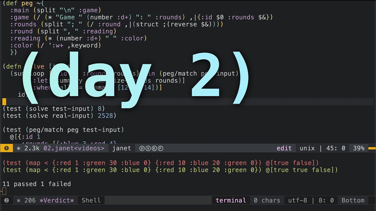 Advent of Code 2023 in Janet - Day 2