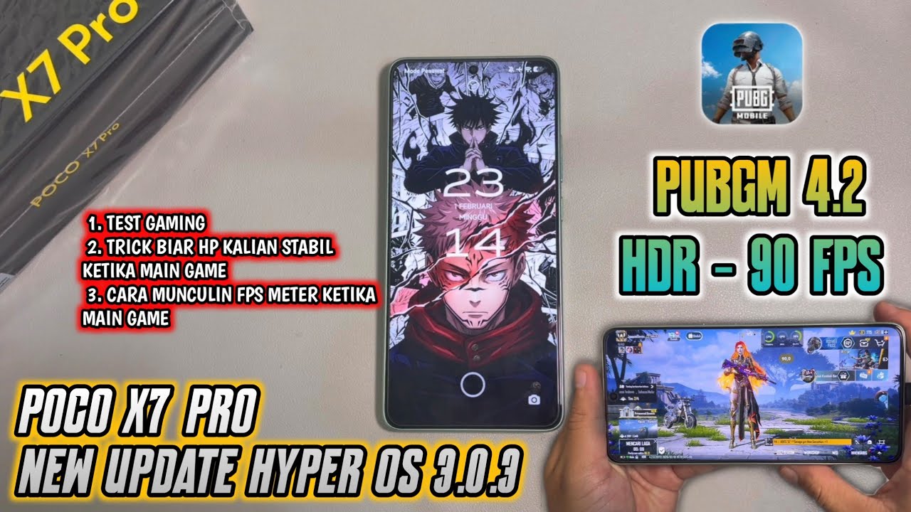 POCO X7 PRO NEW UPDATE HYPER OS 3.0.3 | TEST PUBGM HDR - 90 FPS with FPS METER 🔥 #pocox7pro #gaming 