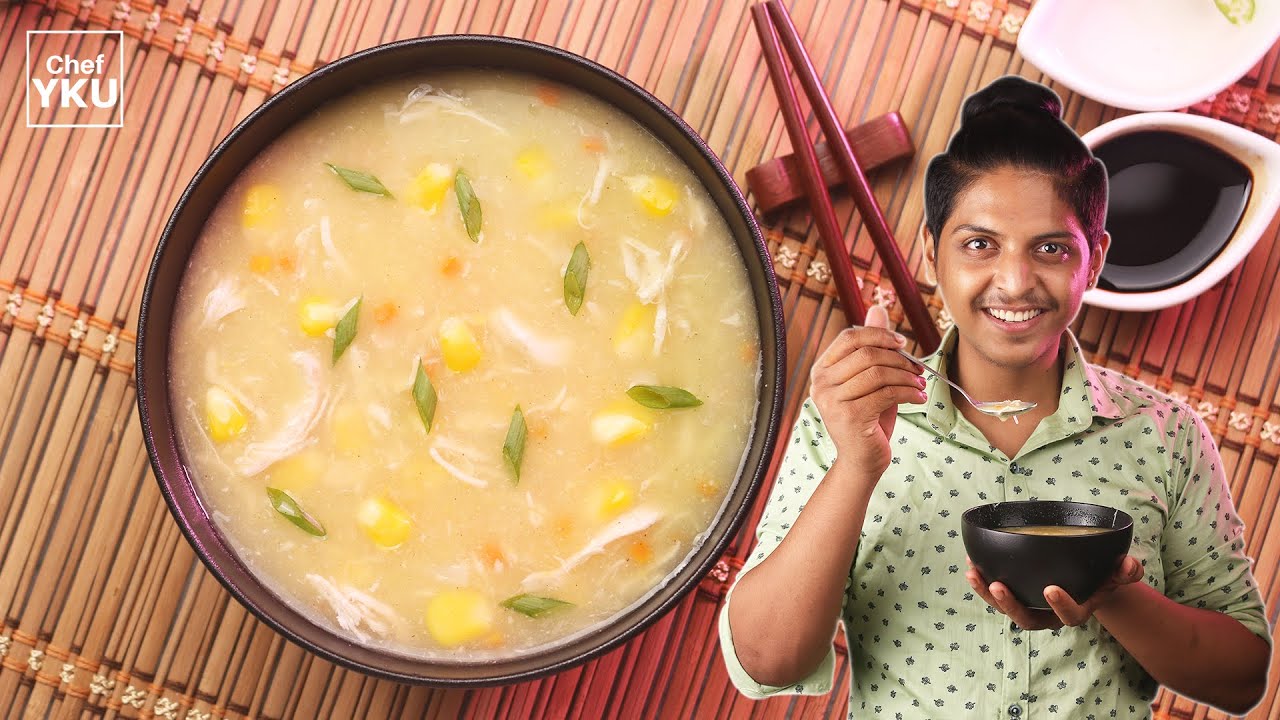 Sweet Corn Chicken Soup Restaurant Style | How to make Sweet Corn Soup at Home in Tamil