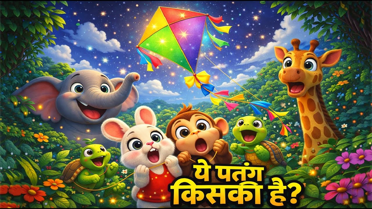ये पतंग किसका है 🪁|  जंगल में पतंग उत्सव | Kite festival in jungle | Kids Video | 3D Cartoon Video