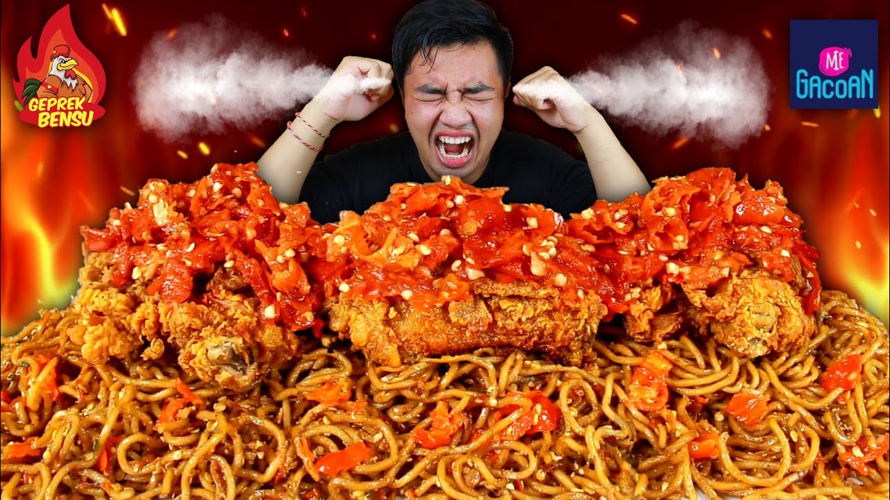 PERUT MELILIT 🥵 MUKBANG MIE GACOAN LEVEL 8 PAKE AYAM GEPREK BENSU LEVEL 15