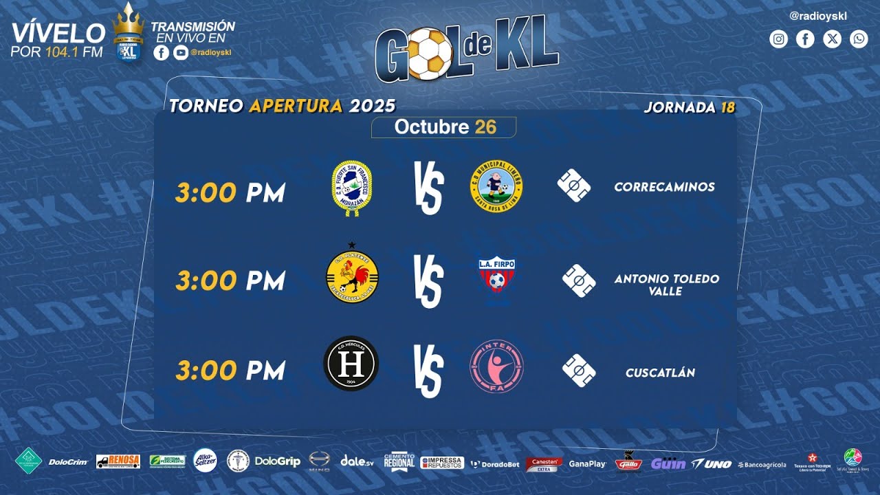 🔴 GOL DE KL 🇸🇻 Jornada 18 del Torneo Apertura 2025 🏆 Primera Divisi&oacute;n Profesional | 26-10-2025