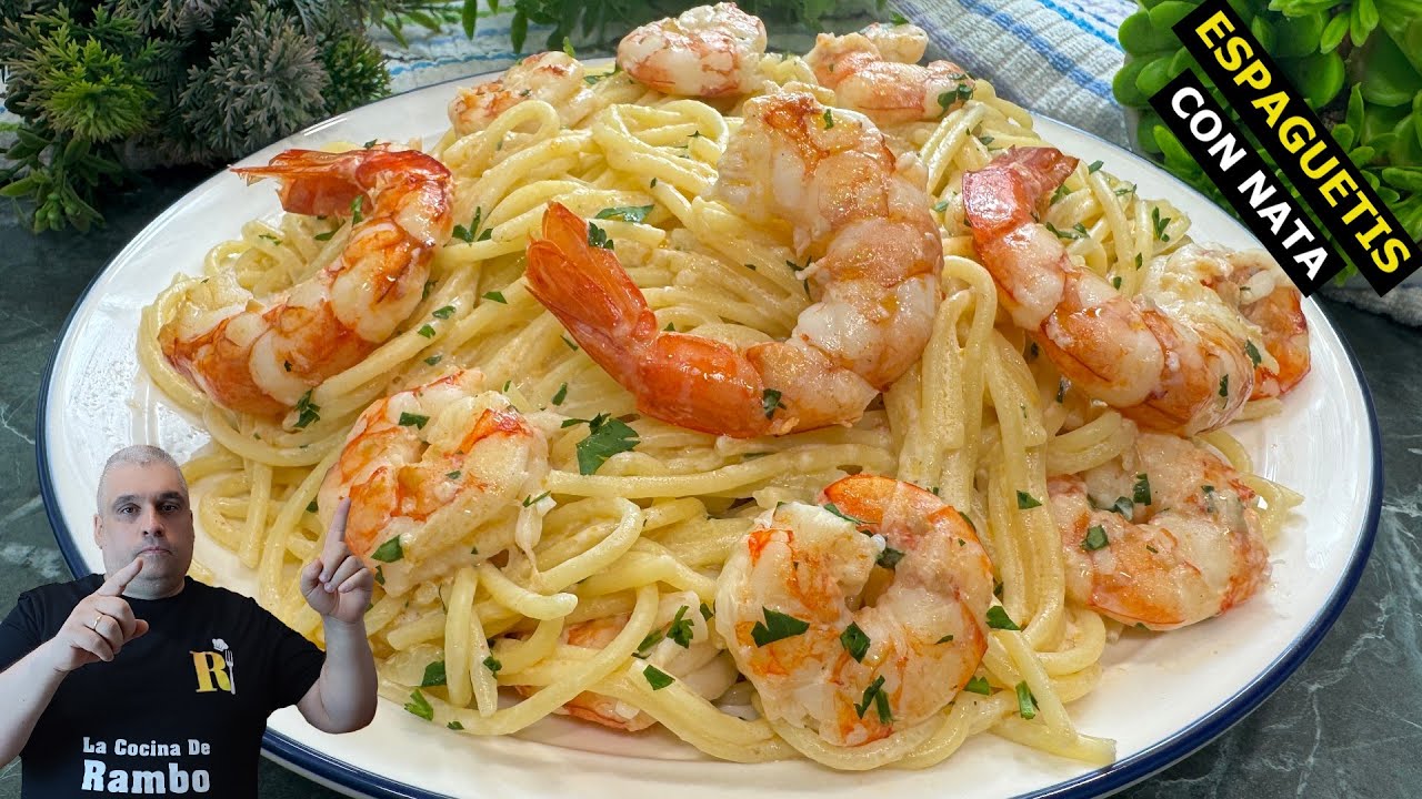 🍤 Espaguetis con NATA Y GAMBAS  en tan solo 10 minutos!! 🤩 BRUTAL 🍤🍤