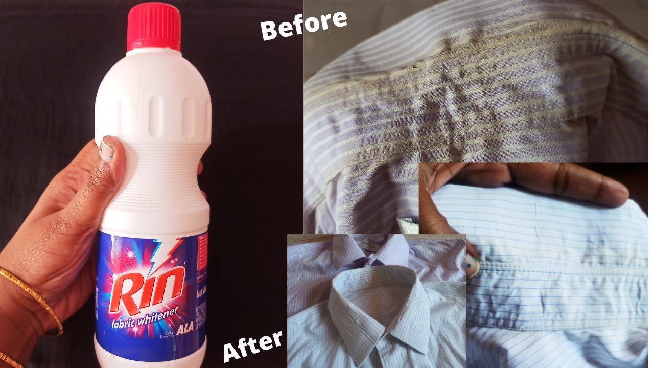 తెల్ల బట్టలపై మరకలు ఈజీగా పోగొట్టొచ్చు |How to use Rin Fabric Whitener|How to remove stains |white