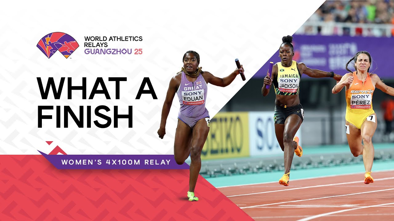 British team storm to 4x100m victory ahead of Jamaica and USA | World Athletics Relays Guangzhou 25