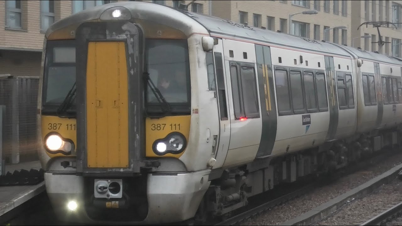GN 387111 + 387173 In GWR Green Combo & Welcome Back Class 379s - 379002 + 379022 At Letchworth