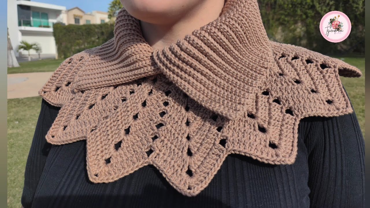 Cómo tejer cuello pechera a crochet fácil y rápido