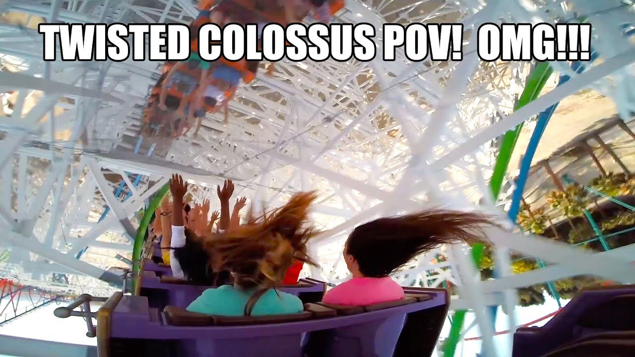 Twisted Colossus REAL POV Front Seat & Back Seat Six Flags Magic Mountain 2015 Roller Coaster