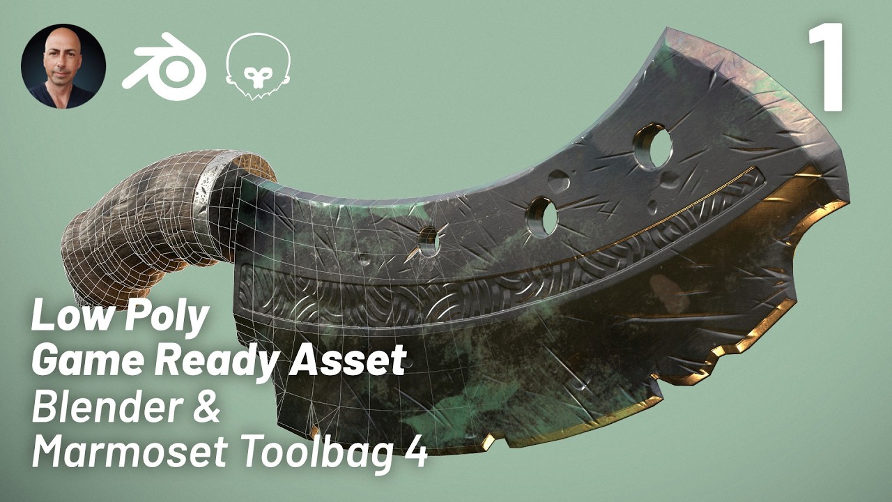 Game ready asset in Blender and Marmoset Toolbag 4 - Part 1 #blender #gameassets  #marmosettoolbag