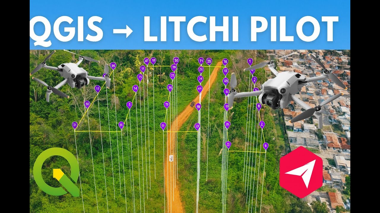 Mapeamento Drone DJI | QGIS + GeoFlight Planner → Litchi Pilot (Mini 3/4 Pro)