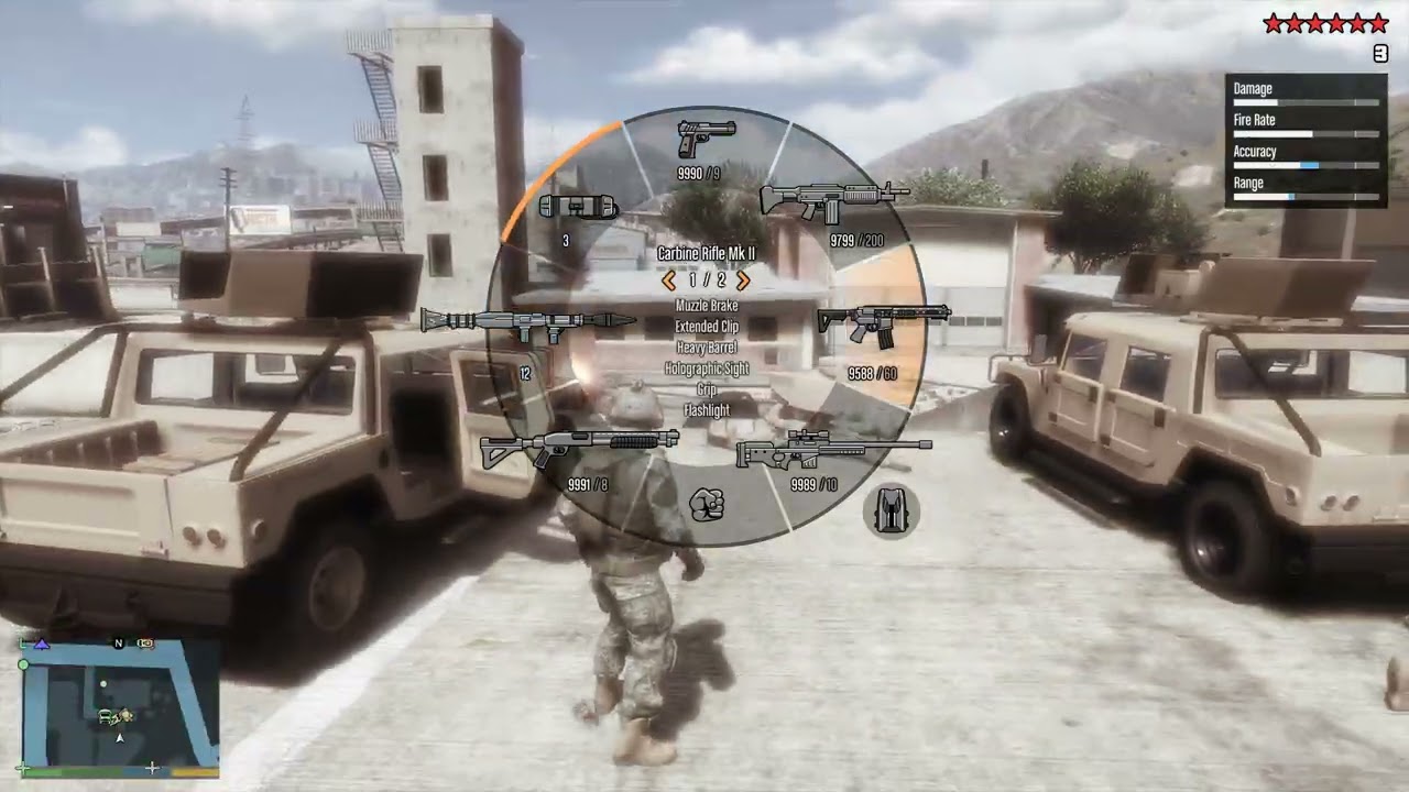 GTA 5 - St. Fiacre Hospital Army Base Massacre + Ten Star Escape