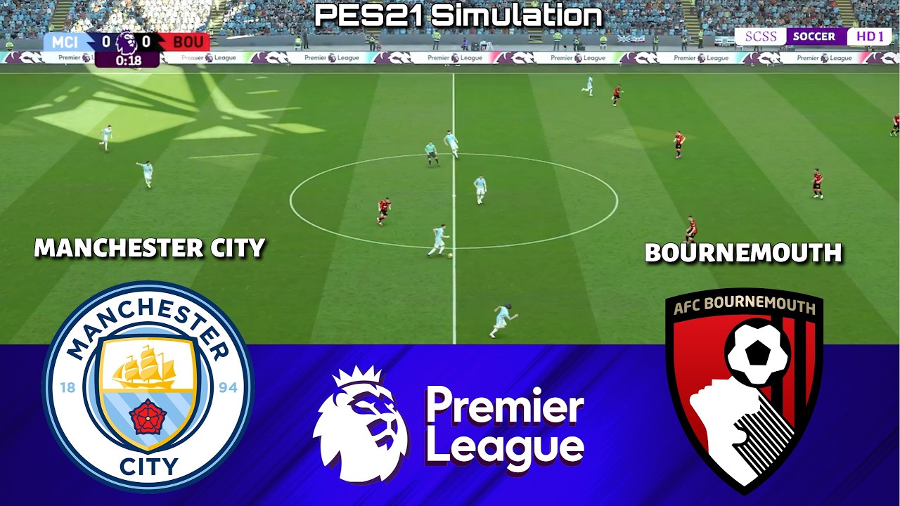 🔴 LIVE | Manchester City vs Bournemouth | Premier League 2026/2027 | PES 21 Simulation