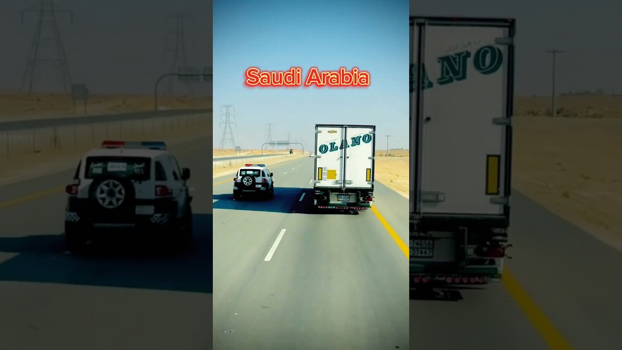 Водитель грузовика в Саудовской Аравии помогает полицейскому #sauditrucklife #ytshorts #truckdriv...