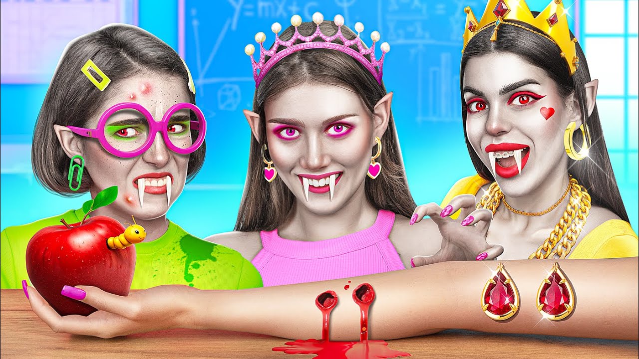 Pauvres vs Riches vs Giga Riches! Comment devenir un Vampire &agrave; L'&eacute;cole!