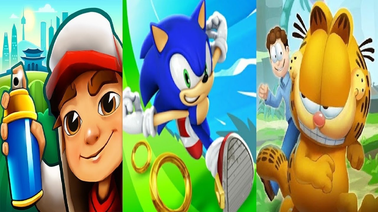 Sonic Dash  VS Subway Surfers World Tour 2019 - DUBAI  VS Garfield rush  Gameplay HD