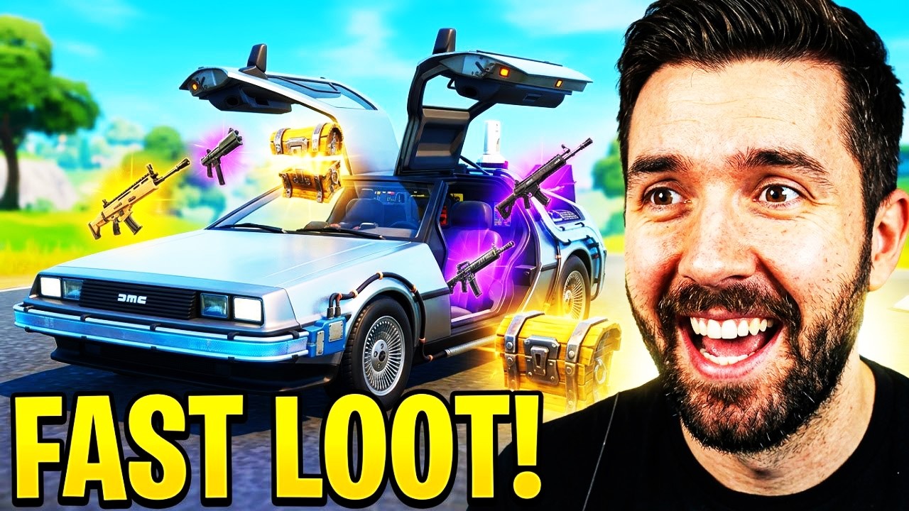 USING THE DELOREAN CAR IS FUN TO GET LOOT*FORTNITE C7S1*