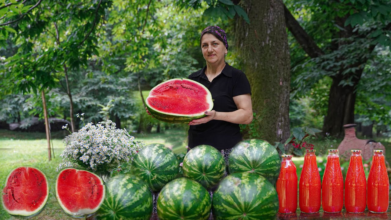 Приготовление арбузного варенья в деревне - Как приготовить свежевыжатый арбузный сок на зиму?