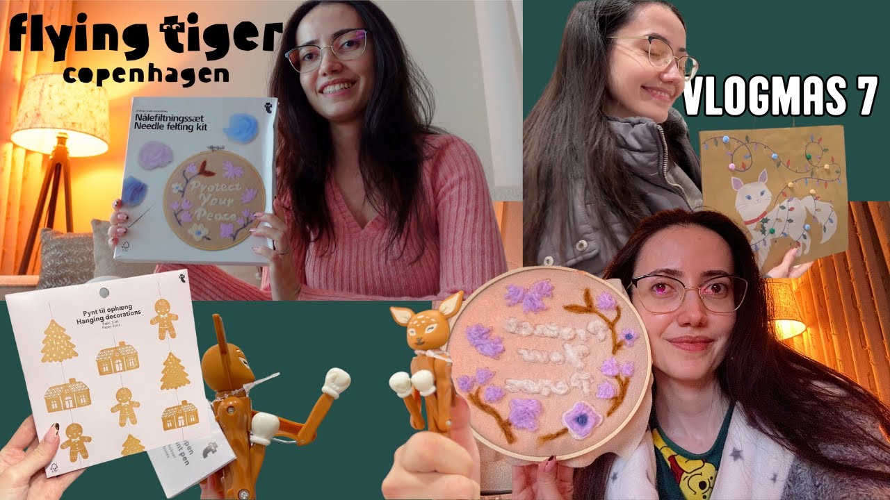 Keçeden Punch Yapıyorum, Flying Tiger Mağaza Turu ve Yılbaşı Temalı Ürünler | #vlogmas2024