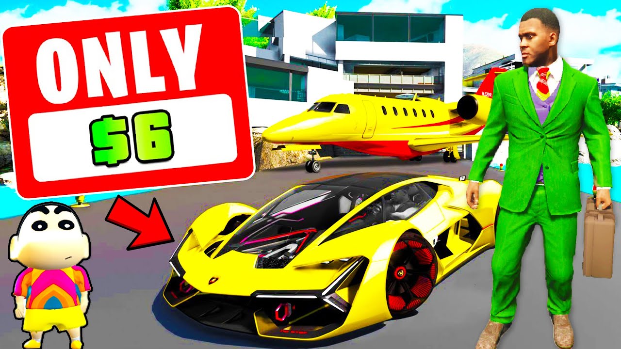 Franklin Buying EVERYTHING For $6 in GTA 5 | SHINCHAN and CHOP