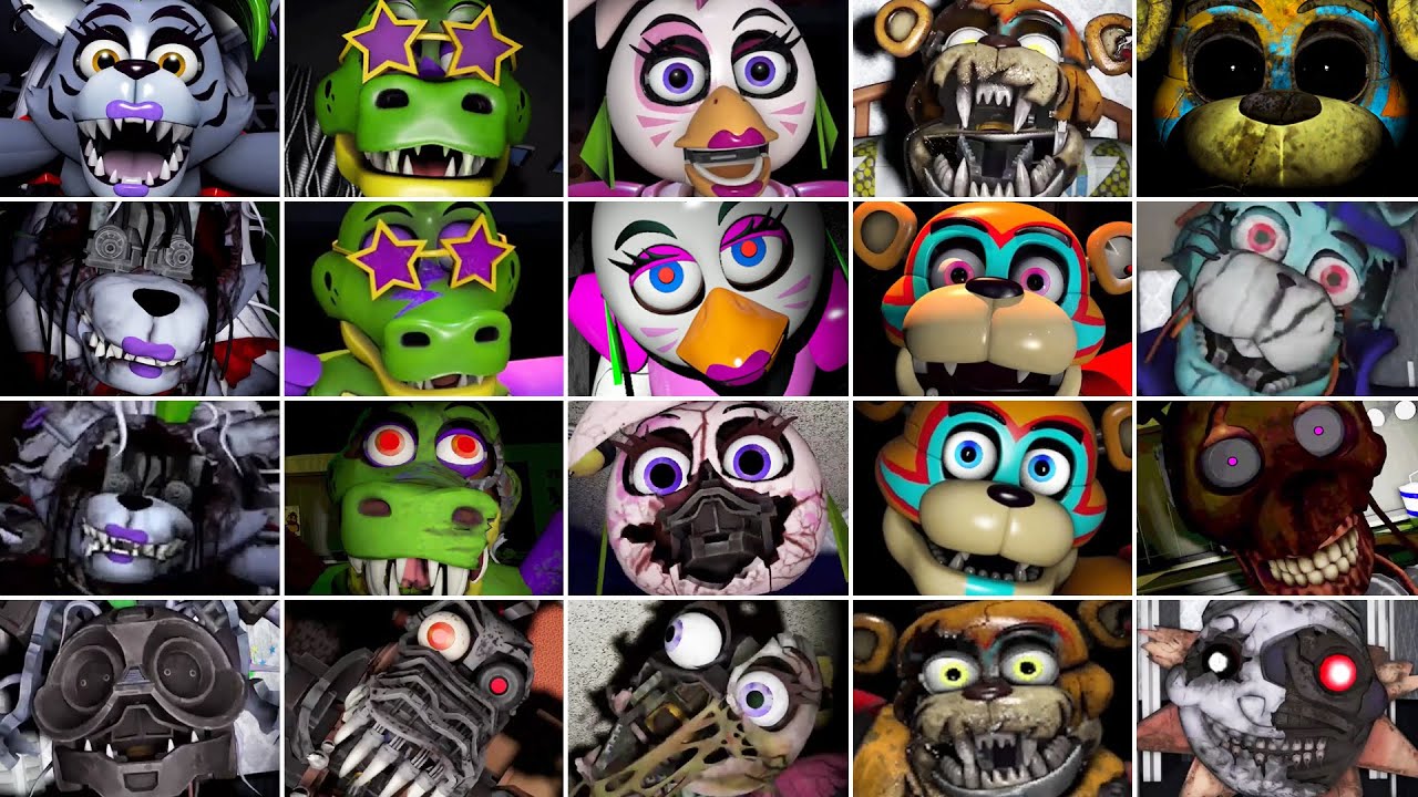 Security Breach in FNAF 1, 2, 3, 4, 5, 6, with Ruin & Remastered