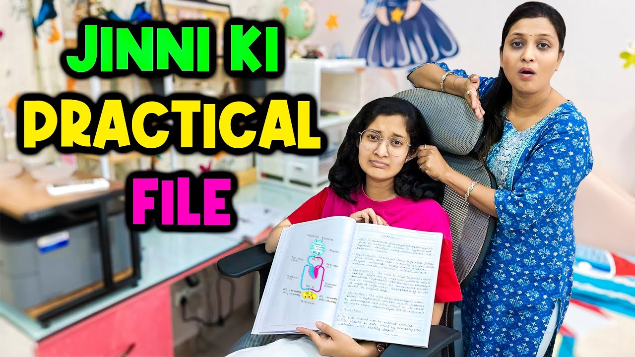 End Time Pe Jinni Ki Practical File 📖😮| School Life Tension + Mummy Ki Emergency Help 😅|Cute Sisters