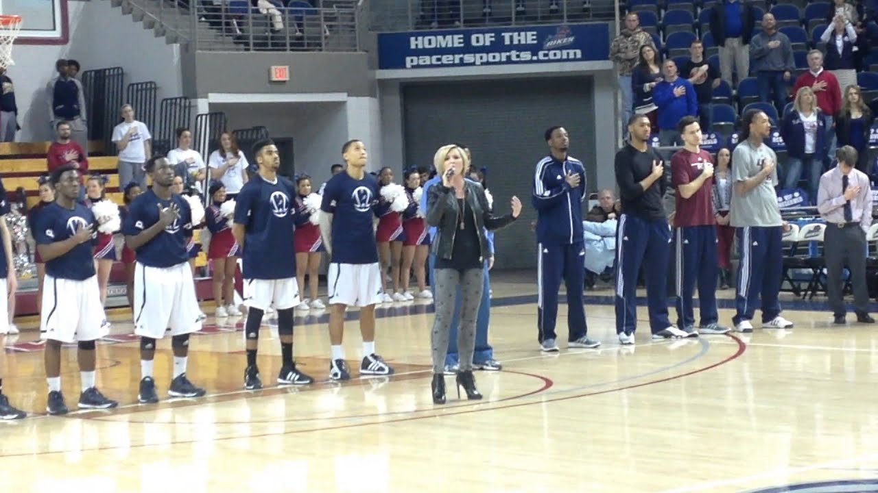 Beth Spangler sings National Anthem