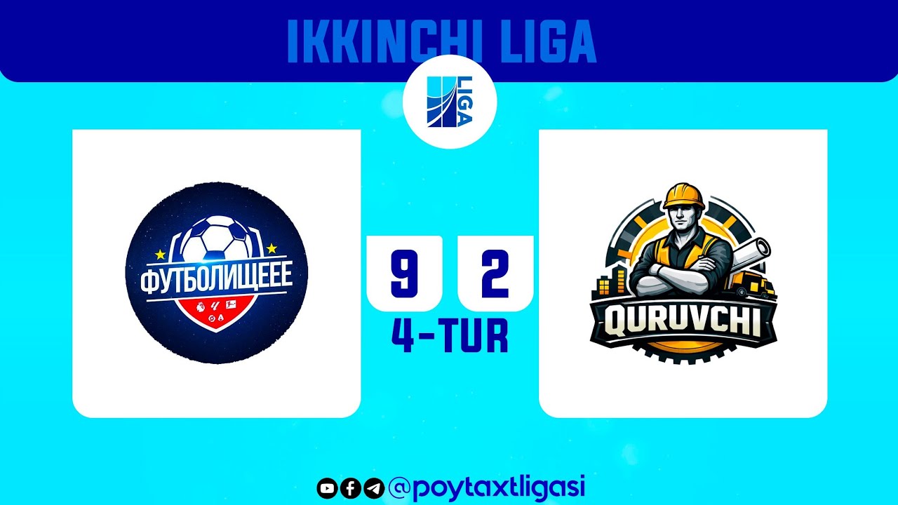 Poytaxt 2-ligasi. 4-tur. Futbolishseee - Quruvchi - 9:2