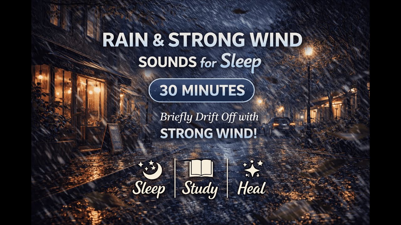 Rain & Strong Wind Reset | Sleep • Study • Healing (30 Minutes) | Calm Storm