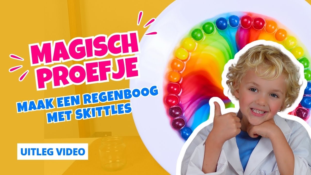 Maak je eigen REGENBOOG met SKITTLES snoepjes | Leuk proefje voor kinderen, thuis of in de klas