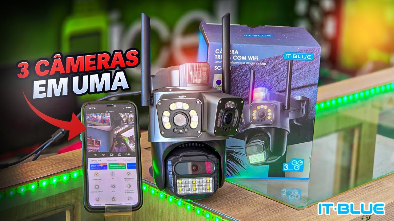 C&acirc;mera Tripla Wi-Fi IT-Blue SC-b61 | Seguran&ccedil;a 360&deg; com Vis&atilde;o Noturna Colorida (Review + Teste Real)