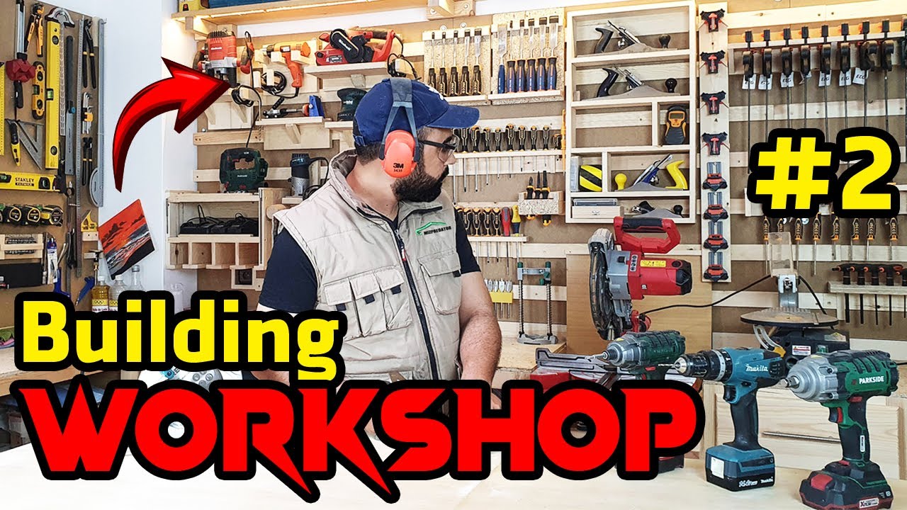 Building the Dream Workshop Ep  2 – French Cleat Tool Storage & Drawers for Miter Saw Station