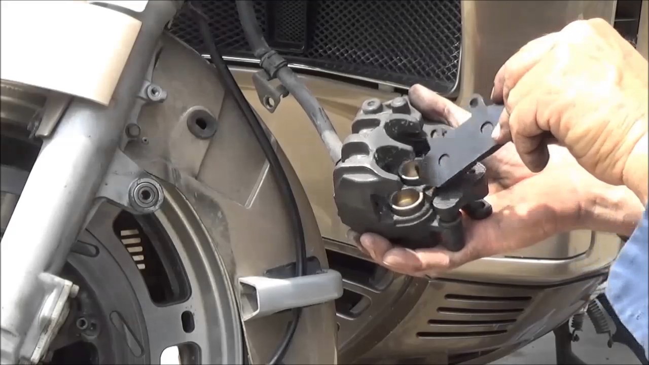 Changing front brake pads on GL1500 Goldwing motorcycle