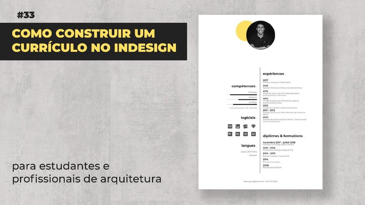 COMO CONSTRUIR UM CURRÍCULO NO INDESIGN - do zero ao acabamento!