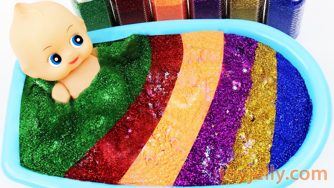 Mixing All My Slime Smoothie Learn Colors Slime & Random Glitter Nursery Rhymes Songs for Kids