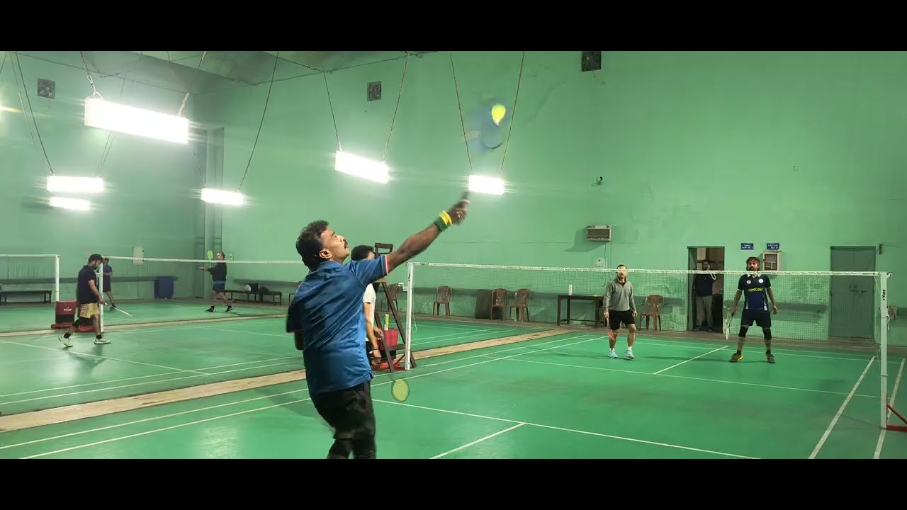 (1292) Prof. R. Balasubramanian & Abhishek vs. Raju & Yuvraj (Nepal) Men's #badminton #doubles #iitr