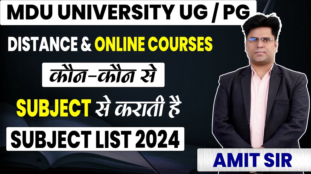 MDU University Distance UG/PG Courses list On-Line/Off Line 2024 New Admission # MDU Admission ?
