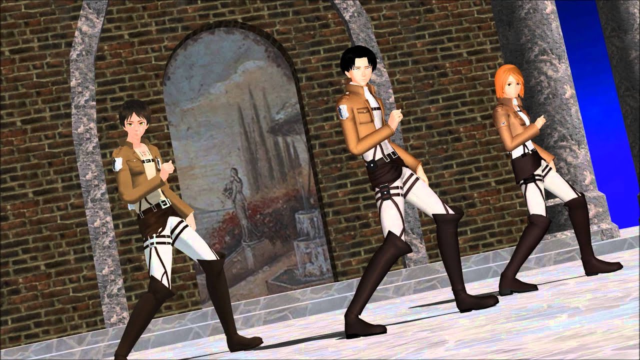 [MMD SNK] Levi, Eren and Petra  - Talk Dirty