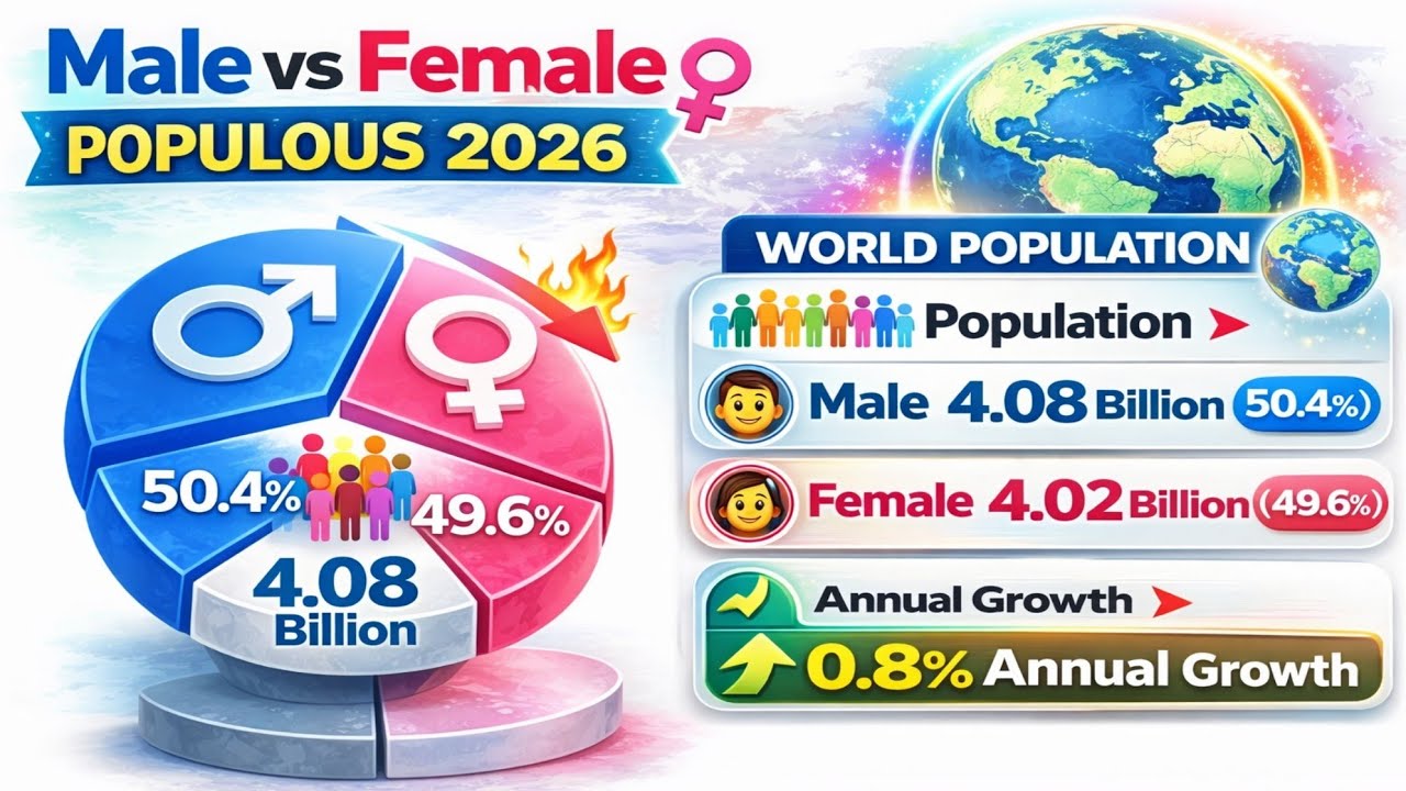 Male vs Female Population by Country 2026
