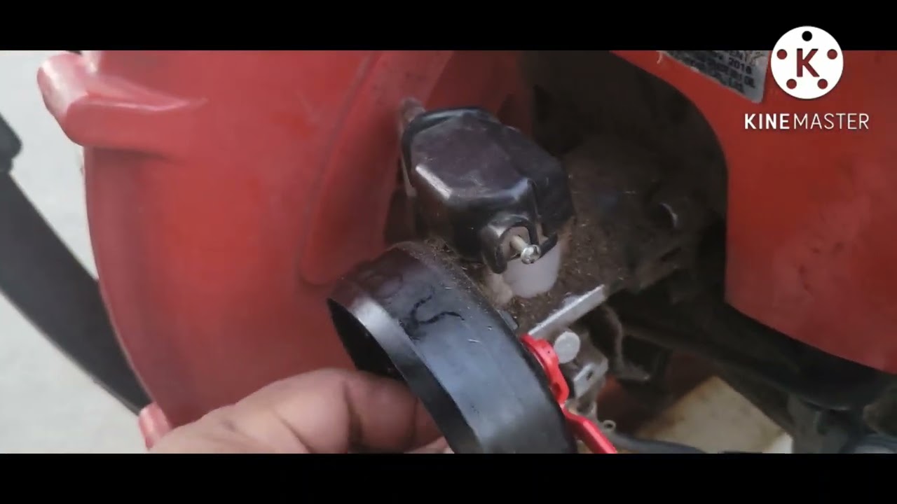 como cambiar el estrangulador o palomilla de arranque de sopladora redmax EBZ8550