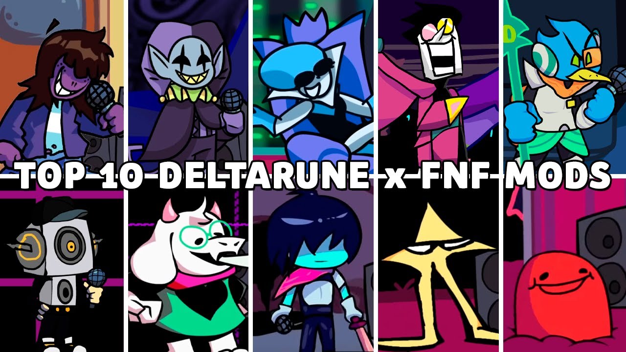 Топ 10 Модов Deltarune x FNF (VS Kris, Queen, Jevil, Spamton) - Friday Night Funkin'
