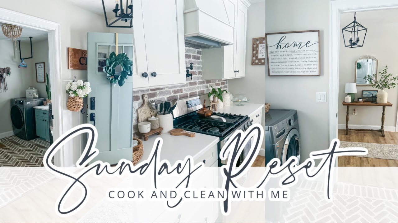 SUNDAY RESET // COOK AND CLEAN WITH ME // WEEKLY CLEANING & ORGANIZING // CHARLOTTE GROVE FARMHOUSE