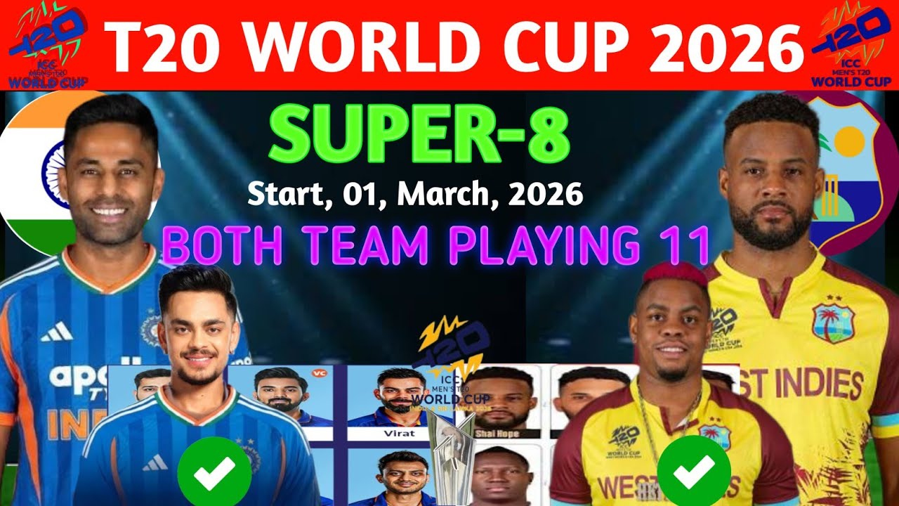 T20 World Cup 2026 Super-8 India vs West Indies Playing 11 | Ind vs Wi Playing XI