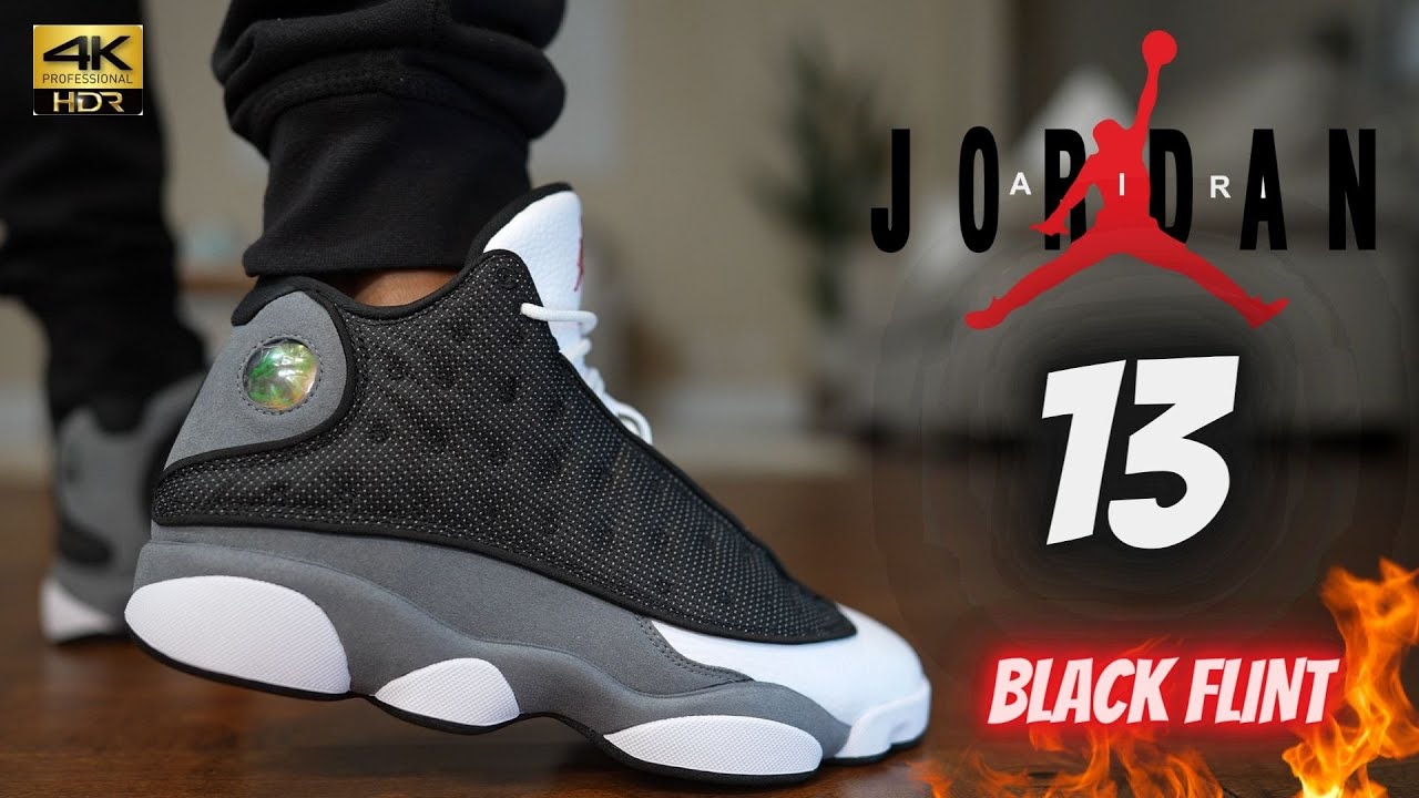 JORDAN 13 BLACK FLINT DETAILED REVIEW & ON FEET W LACE SWAPS!!