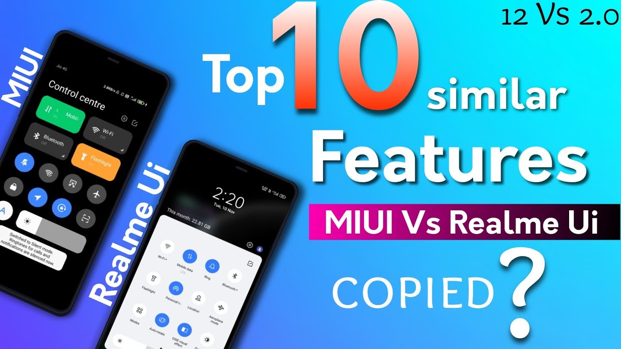 Top 10 Similar Features in Realme Ui and MIUI |  MIUI 12 vs Realme Ui 2.0 | Best feature Ever