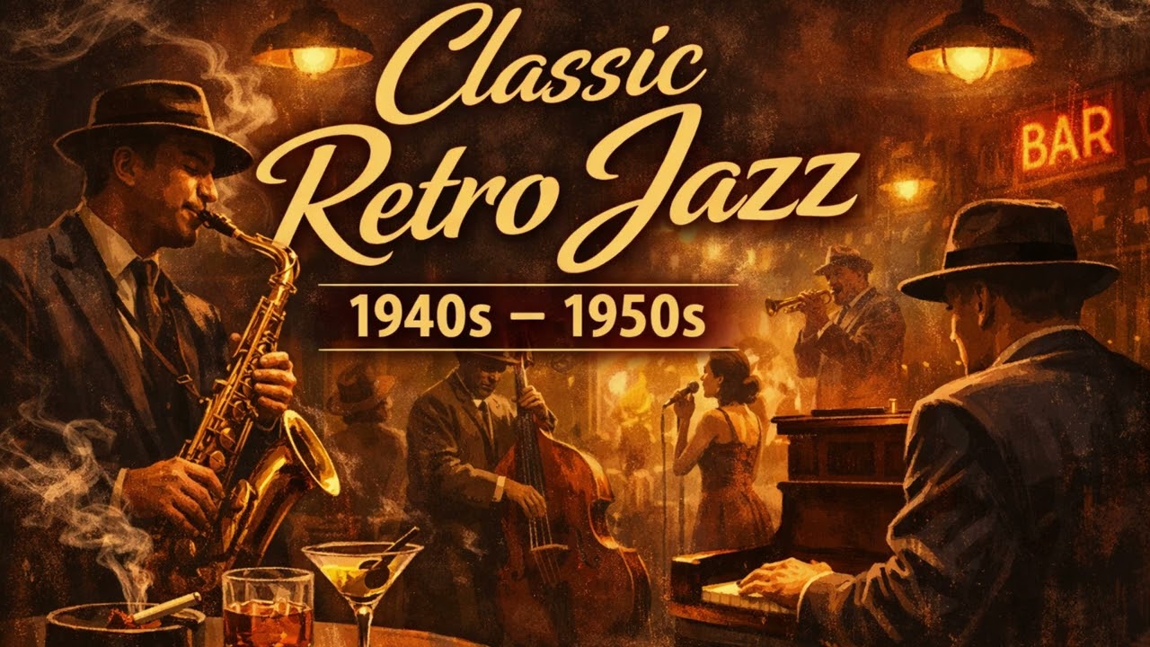 Classic Retro Jazz (1940s–1950s) | Smoky Jazz Club Ambience